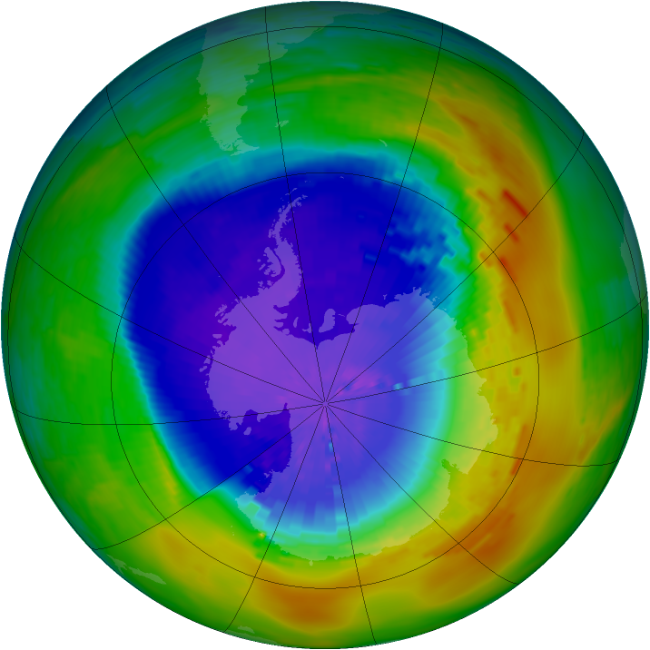 Antarctic ozone map for 31 October 1994